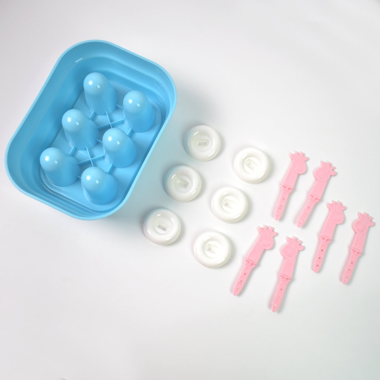 6 Cavity Popsicle Molds Plastic Giraffe Shape Ice Moulds (1 Pc) 6 Cavity Popsicle Molds Plastic Giraffe Shape Ice Moulds (1 Pc)
